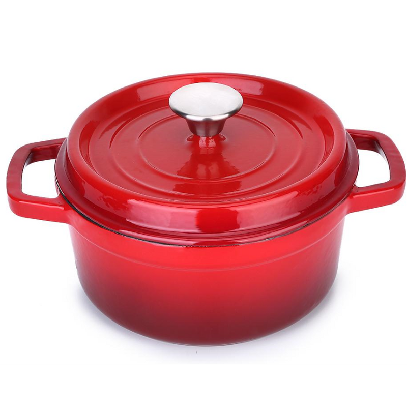 Red Round 3 Quart Enamel Cast Iron Dutch Oven from China manufacturer